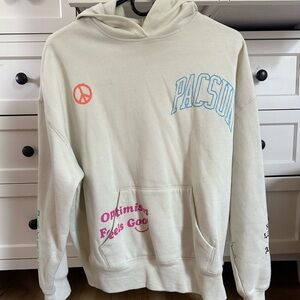 Pacsun graphic hoodie, size: XS, color: cream